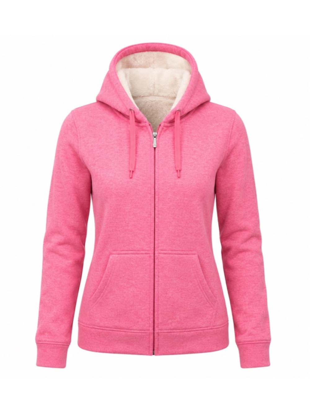Women's City Streets Pink & White Sherpa Lined Hoodie XL